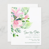 バジェット水彩マグノリア花ピンク救日付 (正面/裏面)