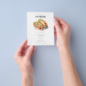 バジェット水彩写真タコスのリハーサルディナー チラシ (手)