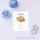 バジェット水彩写真タコスのリハーサルディナー チラシ (シングル)