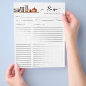 バジェット水彩台所棚具レシピ チラシ (手)