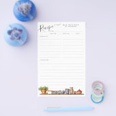 バジェット水彩台所棚具レシピ チラシ (シングル)