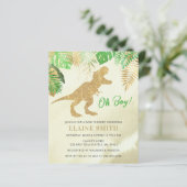 バジェット水彩恐竜ベビーシャワー招待状 (スタンド正面)