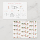 バジェット水彩飲料結婚の週末の日程 ノートカード (正面/裏面)