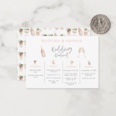 バジェット水彩飲料結婚の週末の日程 ノートカード (正面/裏面インサイチュ)