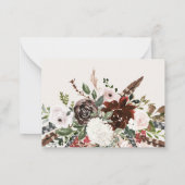 バジェット水結婚色フローラのR.S.V.P RSVPカード ノートカード (裏面)