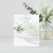 バジェット水色の緑の葉の金ゴールド結婚 (スタンド正面)