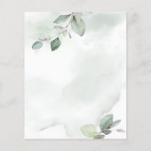 バジェット水色の葉の金属金ゴールド結婚の チラシ (裏面)