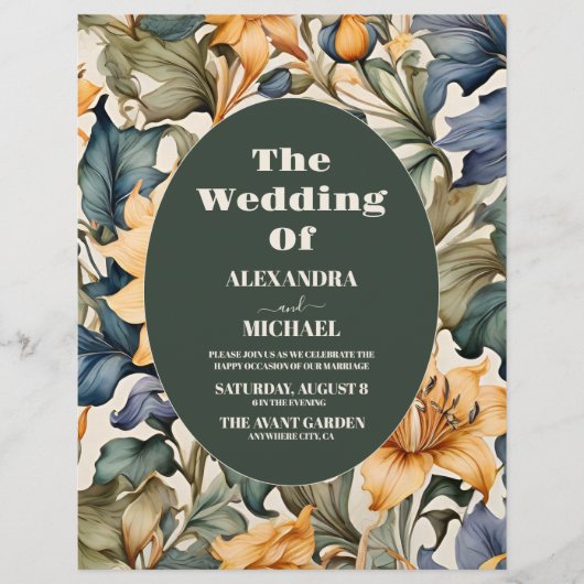 バジェット水色ひまわり植物結婚の チラシ (正面)