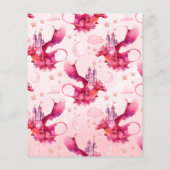 バジェット水色ピンクのドラゴンベビーシャワー (裏面)