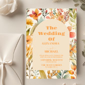 バジェット水色ピンクオレンジ色の野結婚花