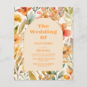 バジェット水色ピンクオレンジ色の野結婚花 (正面)