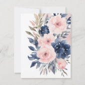 バジェット水色ピンクブルーフローラ赤ちゃんシャワー 招待状 (裏面)