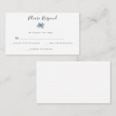 バジェット水色ブルーカニ結婚式RSVPカード ノートカード (正面/裏面)