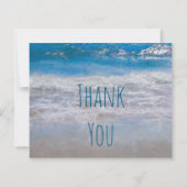 バジェット沿岸ビーチブルー海ウェーブサンキュー (裏面)