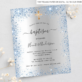 バジェット洗礼シルバーブルーボーイグリッター招待