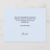 バジェット洗礼ライトブルー写真少年サンキューカード (裏面)