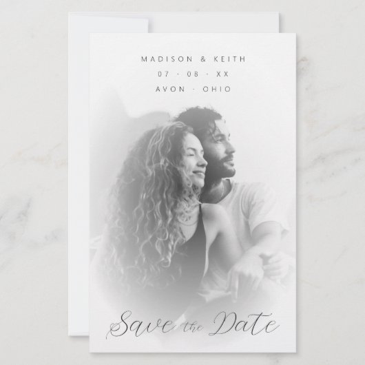 バジェット洗練B&Wミニマリスト結婚写真ズ (正面)