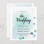 バジェット海シーガグラデーションラスティール（緑がかった色）ブルー結婚ズINV (正面/裏面)