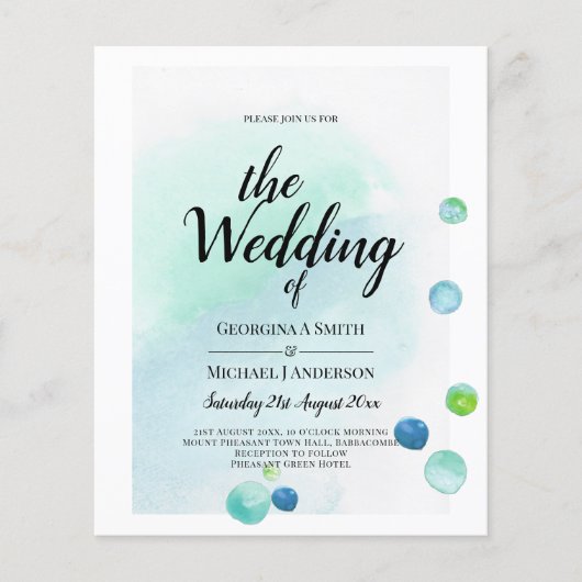 バジェット海シーガグラデーションラスティール（緑がかった色）ブルー結婚ズINV (正面)