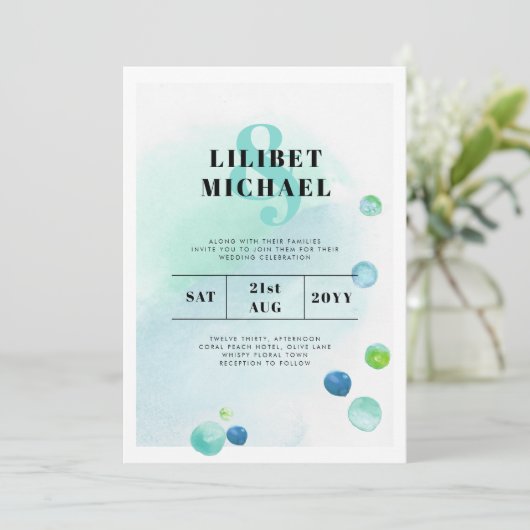 バジェット海シーガグラデーションラスティール（緑がかった色）ブルー結婚ズINV (スタンド正面)