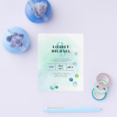 バジェット海シーガグラデーションラスティール（緑がかった色）ブルー結婚ズINV チラシ (シングル)