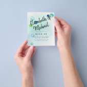 バジェット海シーガグラデーションラスティール（緑がかった色）ブルー結婚ズINV チラシ (手)