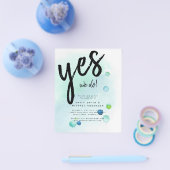 バジェット海シーガグラデーションラスティール（緑がかった色）ブルー結婚ズINV チラシ (シングル)