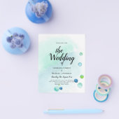 バジェット海シーガグラデーションラスティール(緑がかった色)ブルー結婚ズINV チラシ (シングル)