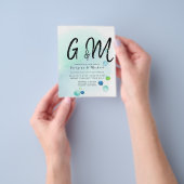 バジェット海シーガグラデーションラスティール（緑がかった色）ブルー結婚ズINV チラシ (手)