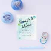 バジェット海シーガグラデーションラスティール（緑がかった色）ブルー結婚ズINV チラシ (シングル)