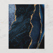 バジェット海軍ブルーアガテ金ゴールドグラムウェディング招待 (裏面)