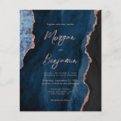 バジェット海軍ブルーバラ金ゴールドアゲートウェディング招待 (正面)