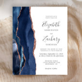 バジェット海軍ブルーバラ金ゴールドアゲートウェディング招待