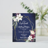 バジェット海軍ブルーブルゴーニュバラ結婚式の招待 (スタンド正面)