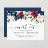 バジェット海軍ブルーブルゴーニュ赤フローラ保存日 (正面/裏面)