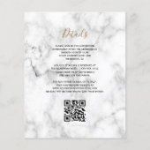 バジェット海軍ブルー金ゴールドアゲート大理石QRコード結婚ズ (裏面)