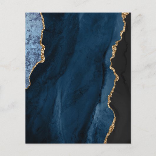 バジェット海軍ブルー金ゴールドゲートのスクリプトウェディング招待 (裏面)