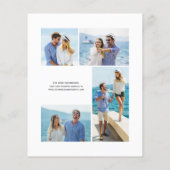 バジェット海軍ブルー金ゴールドゲート4 – 写真ウェディング招待 (裏面)