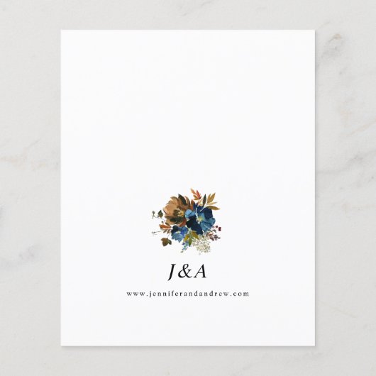 バジェット海軍、オレンジおよびブラウンフローラ結婚ズ チラシ (裏面)