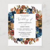 バジェット海軍、オレンジおよびブラウンフローラ結婚ズ チラシ (正面)