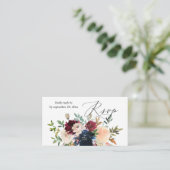 バジェット海軍、ブルゴーニュ、ピンクフローラ2SM食事RSVP エンクロージャーカード (スタンド正面)