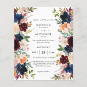 バジェット海軍、ブルゴーニュ、ピンク&ピーチフローラ結婚ズ (正面)