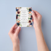 バジェット海軍、ブルゴーニュ、ピンク&ピーチフローラ結婚ズ チラシ (手)