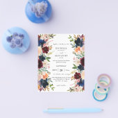 バジェット海軍、ブルゴーニュ、ピンク&ピーチフローラ結婚ズ チラシ (シングル)