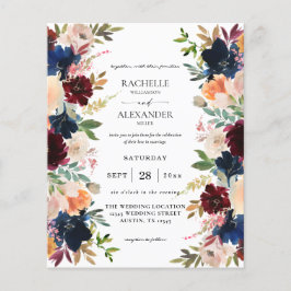 バジェット海軍、ブルゴーニュ、ピンク&ピーチフローラ結婚ズ チラシ