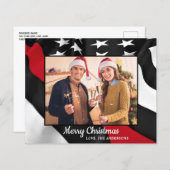 バジェット消防士クリスマスシンレッドライン国旗 (正面/裏面)