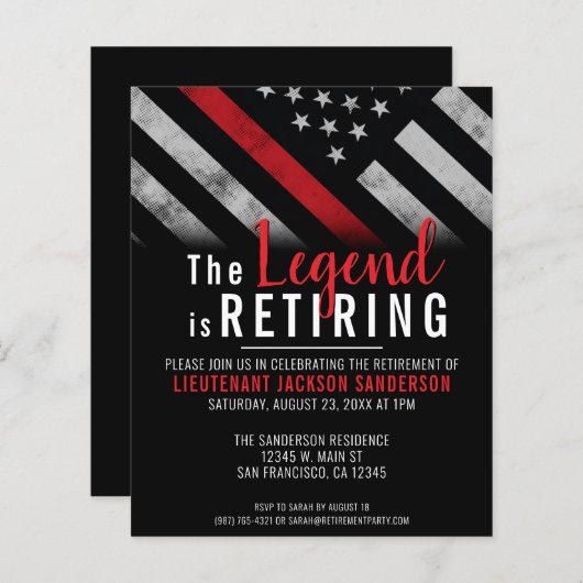 バジェット消防士リタイアファイアーマン招待状 (正面/裏面)