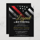 バジェット消防士退職パーティの招待状 (正面/裏面)