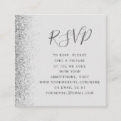 バジェット淡い色のグレー結婚シルバーのQRコードRSVP エンクロージャーカード (正面)