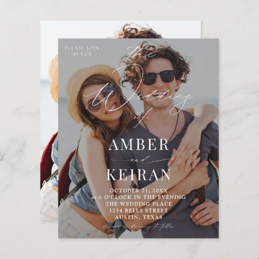 バジェット淡い色合い写真結婚の (正面/裏面)